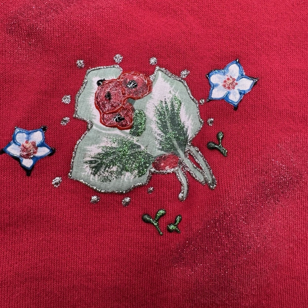 Vintage Y2K Lee Jogger Sweatpants Size Large Red Puffy Paint Art Made In USA - Picture 9 of 12